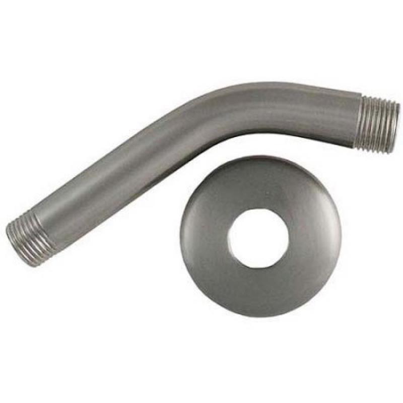 Exquisite 6" Shower Arm and Flange, Brushed Nickel