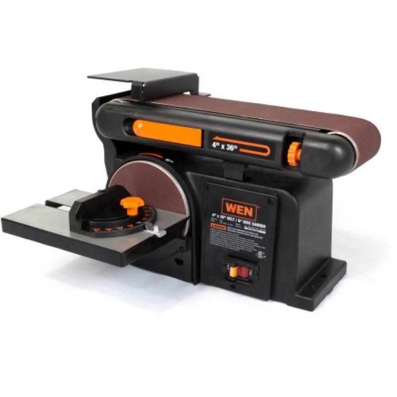 WEN 4 x 36-Inch Belt and 6-Inch Disc Sander with Cast Iron Base