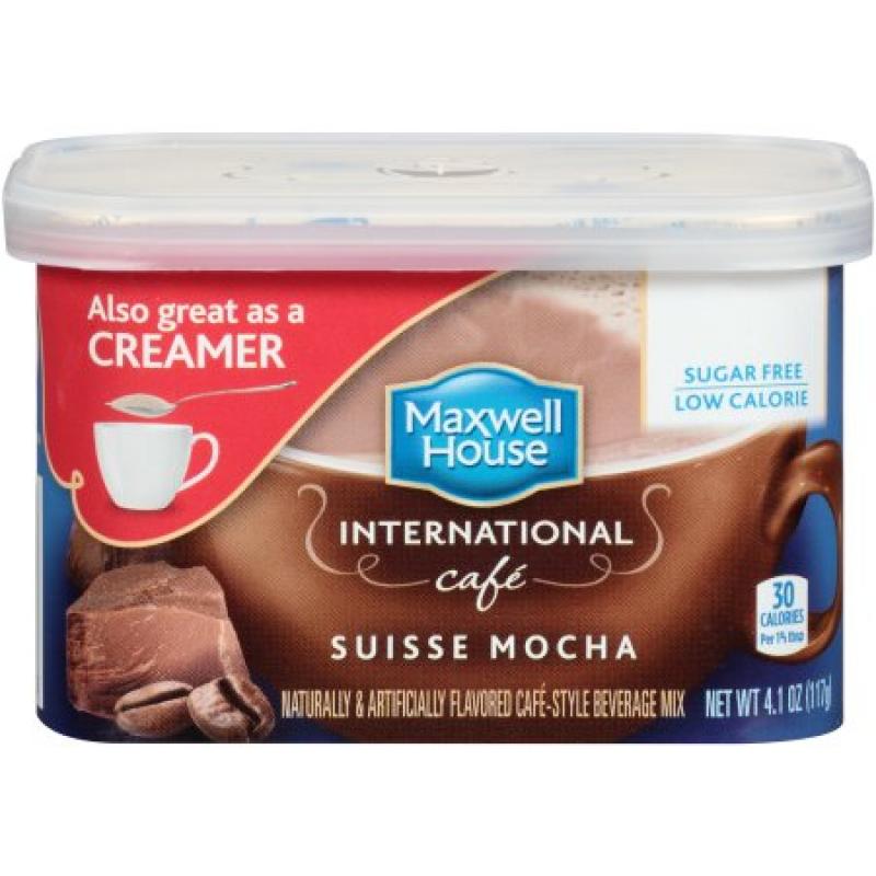 Maxwell House Suisse Mocha International Cafe Sugar Free Beverage Mix, 4.1 OZ (117g) Tub