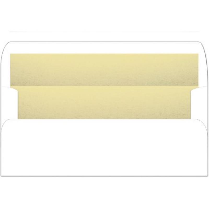 Great Paper Gold Foil-Lined White #10 Envelopes, 25-Pack
