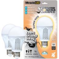 Miracle LED 7W Super Spider, Chemical Free "Pests dont like it" Porch and Patio Light Bulb, Yellow, 2-Pack