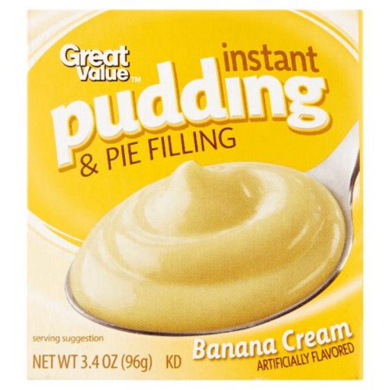 Great Value Banana Cream Instant Pudding & Pie Filling, 3.4 oz