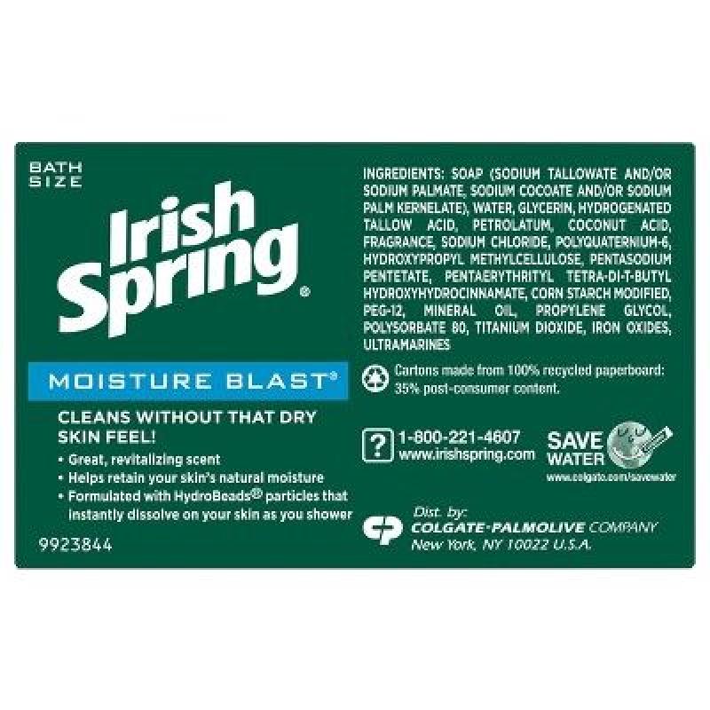 Irish Spring Moisturizing Bar Soap - Moisture Blast - 3.7oz