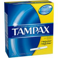 Tampax Regular Cardboard Applicator Unscented Tampons, 20 count