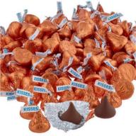 Kisses Milk Chocolate Candy Orange Foil, 4.1 lb - Online Only