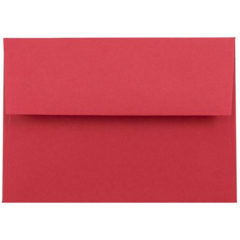 JAM Paper 4bar A1 Invitation Envelope, 3 5/8 x 5 1/8, Brite Hue Christmas Red Recycled, 250/pack