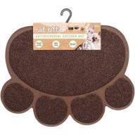 Nandog Cat Litter Mat, Paw Shape, 18" x 24", Dark Brown