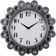 Kiera Grace Bubble Profile 12" Wall Clock with Antique Silver Finish
