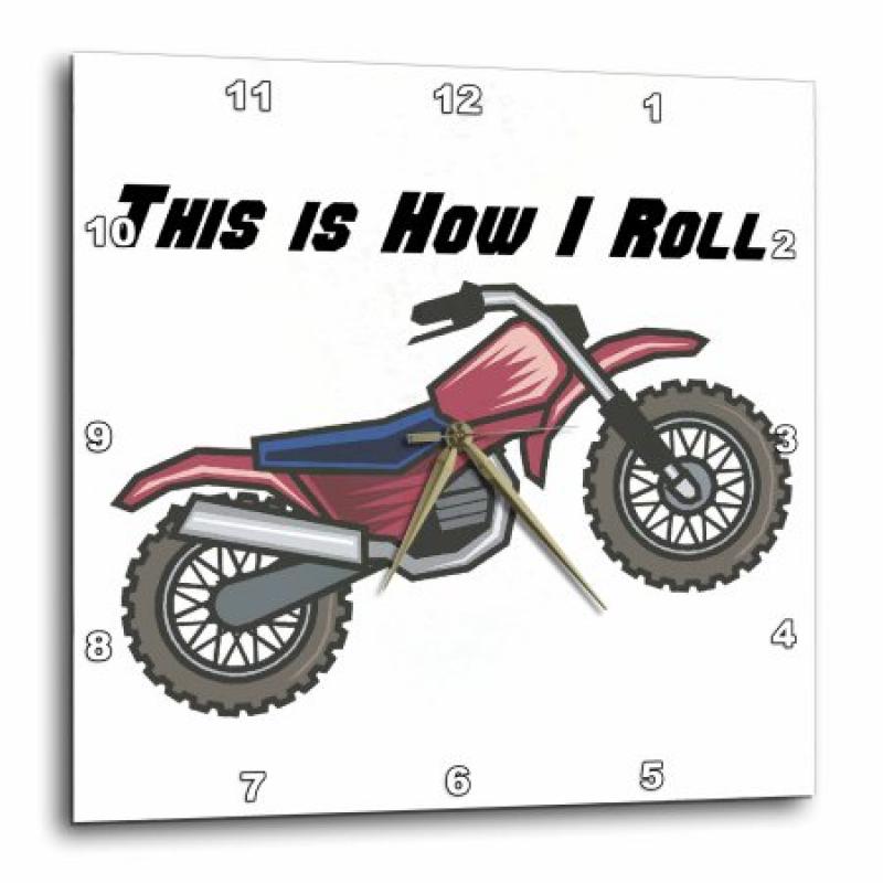 3dRose This Is How I Roll Dirt Bike Design, Wall Clock, 13 by 13-inch