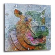 3dRose Abstract Hippo - Cool Hippo, Wall Clock, 15 by 15-inch
