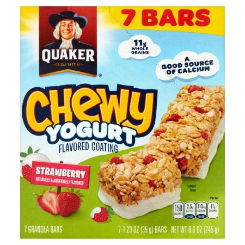 Quaker Chewy Yogurt Strawberry Granola Bars, 1.23 oz, 7 count