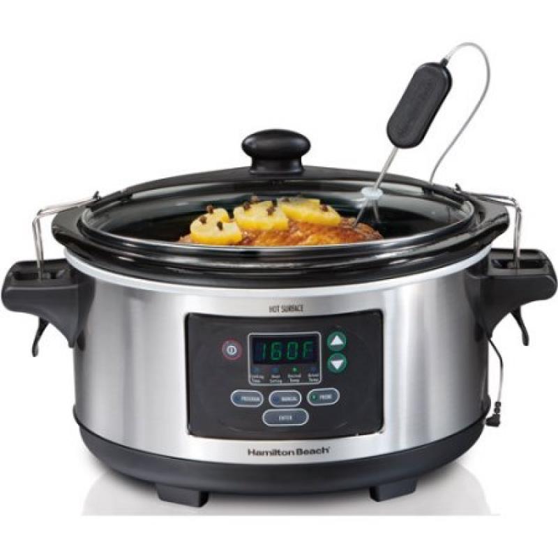 Hamilton Beach Set & Forget 6-Quart Programmable Slow Cooker, Stainless Steel