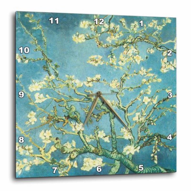 3dRose Blossoming almond tree vintage Van Gogh, Wall Clock, 15 by 15-inch