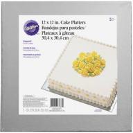 Wilton 12" Silver Cake Platters, Square 5 ct. 2104-0663