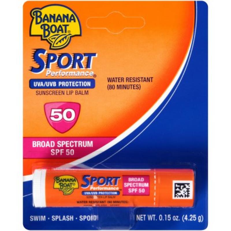 Banana Boat Sport Performance Sunscreen Lip Balm Broad Spectrum SPF 50 - 0.15 Ounces