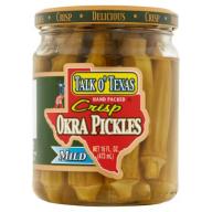 Talk O&#039; Texas Hand Packed Mild Okra Pickles, 16 fl oz