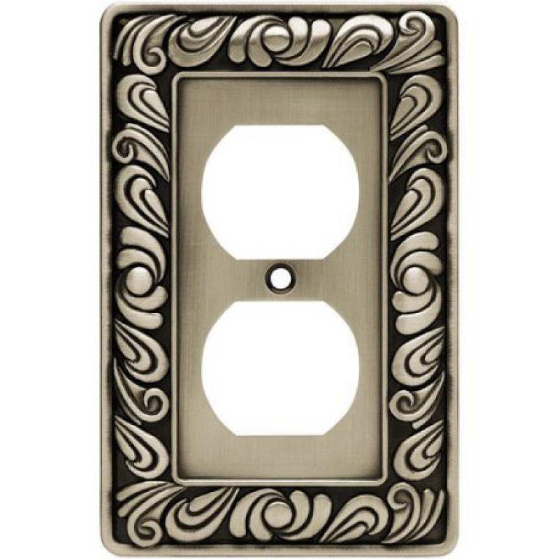 Brainerd Paisley Single-Duplex Wall Plate, Available in Multiple Colors