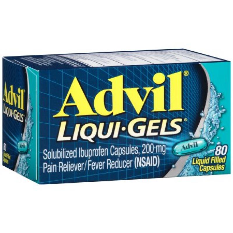Advil Liqui-Gels Pain Reliever / Fever Reducer (Ibuprofen), 200 mg 80 count