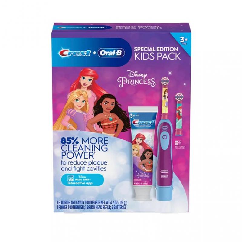 Oral-B Kids Electric Battery Princess Toothbrush + Crest Kids Paste