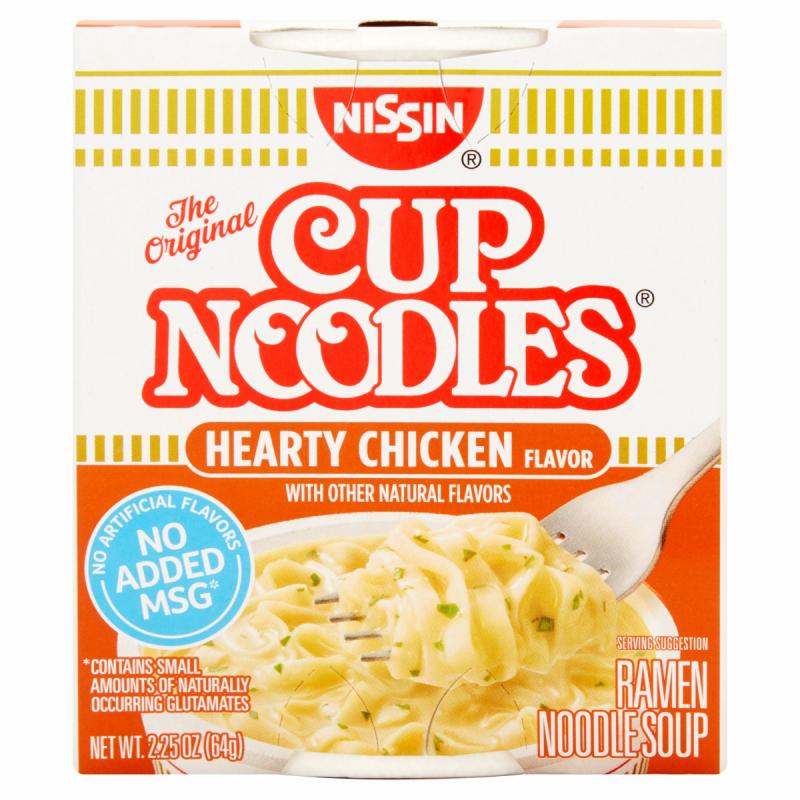 Nissin Cup Noodles Hearty Chicken Flavor Ramen Noodle Soup, 2.25 OZ