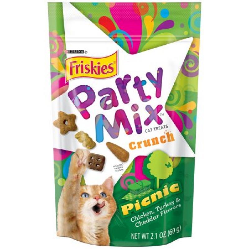 Purina Friskies Party Mix Crunch Picnic Cat Treats 2.1 oz. Pouch