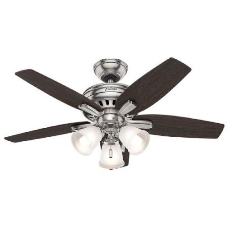 Hunter Fans 42" Newsome Three Light Brushed Nickel Ceiling Fan with Light