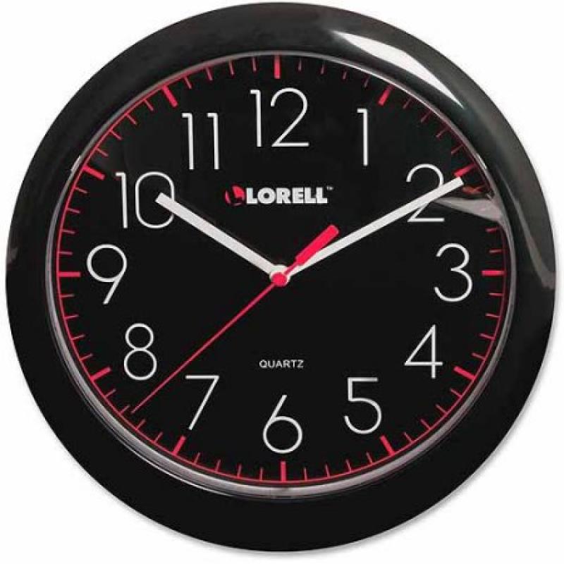 Lorell 10" Black Face Wall Clock