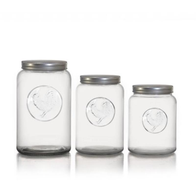 Rooster Canisters Set of 3 with Lid