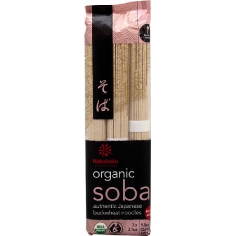 Hakubaku Organic Soba Authentic Japanese Buckwheat Noodles, 9.5 oz