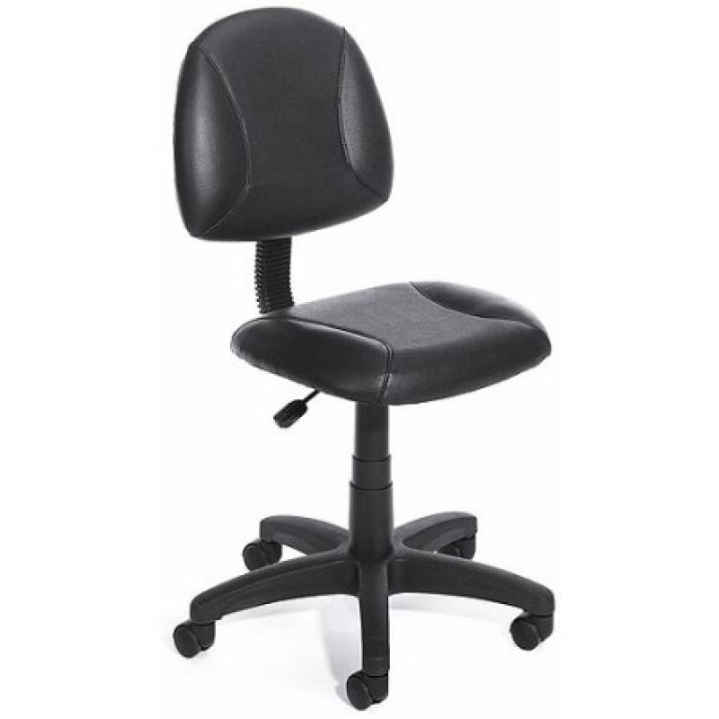 Boss Office Products Adjustable Black Leather Deluxe Posture Office Chair