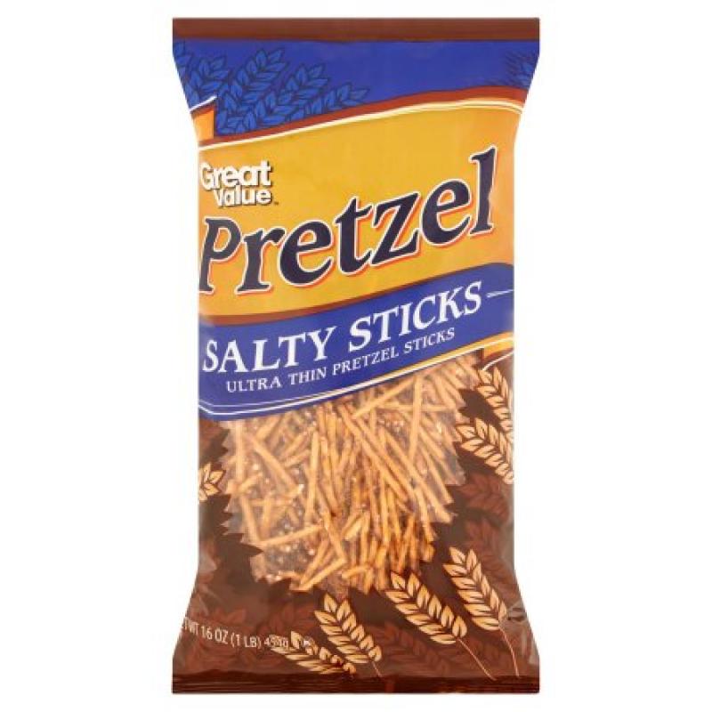 Great Value Pretzel Salty Sticks, 16 oz