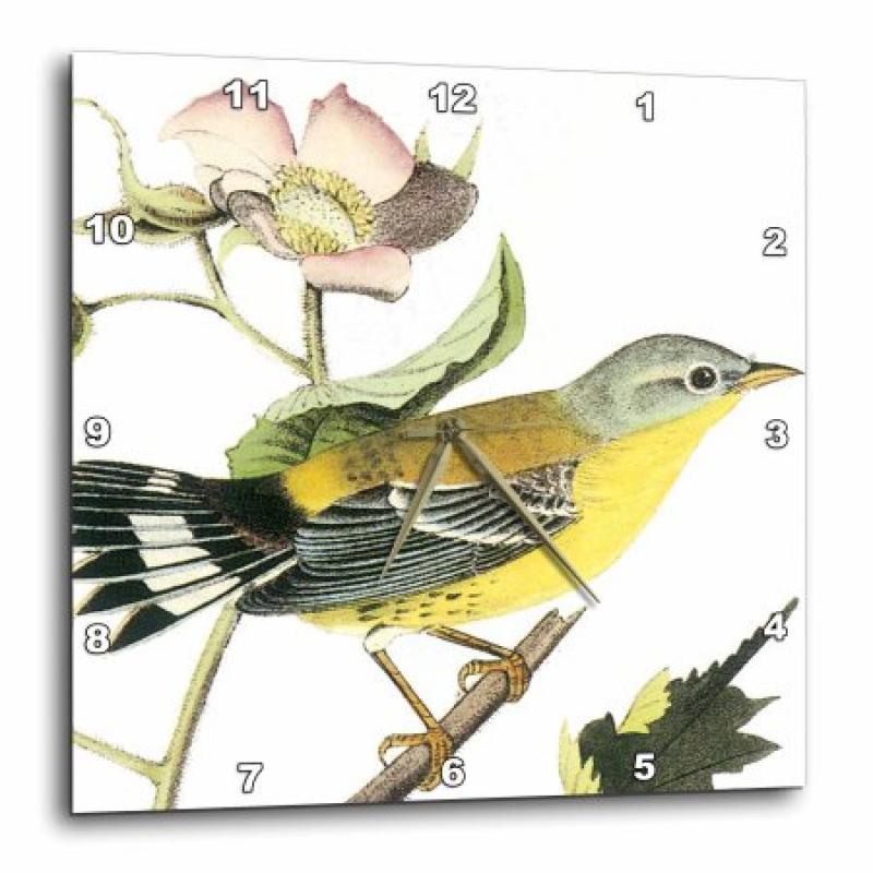 3dRose Large Yellow Bird animal art, Wall Clock, 15 by 15-inch