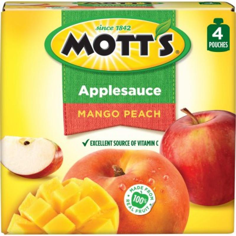 Mott&#039;s Mango Peach Applesauce, 3.2 oz, 4 count
