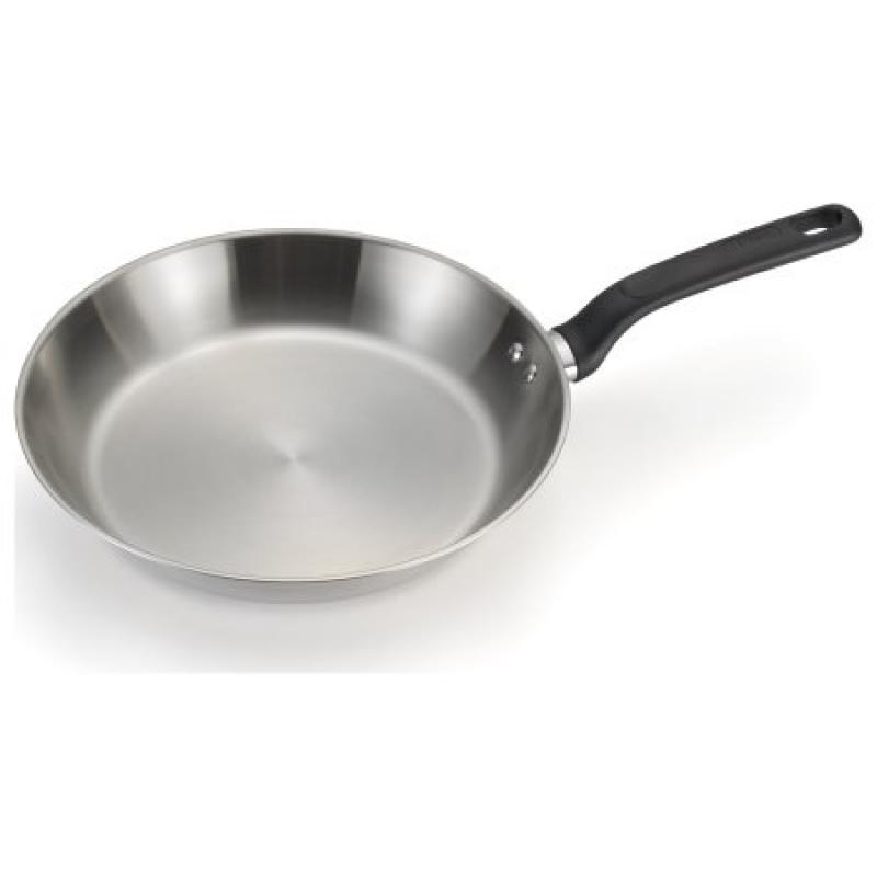 T-fal, Excite Stainless Steel, C91005, Dishwasher Safe Cookware, 10.25" Fry Pan, Silver