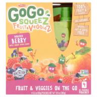 GoGo Squeez Fruit & Veggiez Fruit & Veggies On The Go Boulder Berry - 4 CT