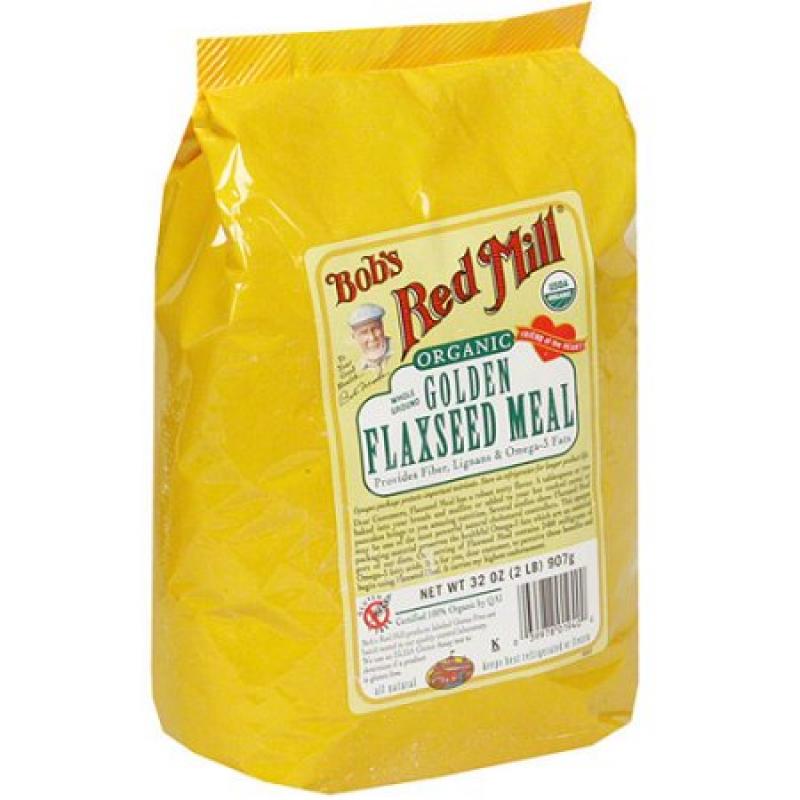 Bob&#039;s Red Mill Organic Golden Whole Ground Flaxseed Meal, 32 oz (Pack of 4)