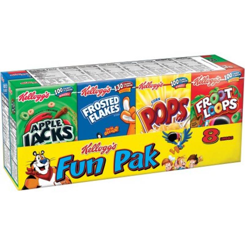 Kellogg&#039;s Assorted Cereal Fun Pack, 8 count boxes