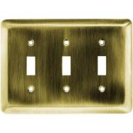 Brainerd Rounded Corner Triple Switch Wall Plate, Available in Multiple Colors