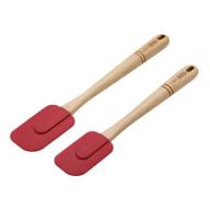Cake Boss Wooden Tools and Gadgets 2-Piece Silicone Spatula Set, Red