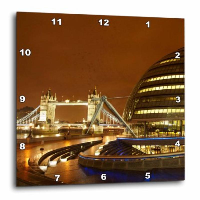 3dRose Tower Bridge, City Hall, London, England - EU33 DWA0039 - David Wall, Wall Clock, 15 by 15-inch