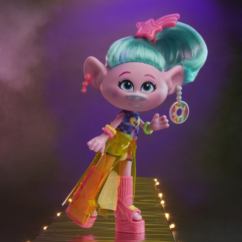 DreamWorks Trolls Glam Satin Fashion Doll with Dress, Shoes, and More