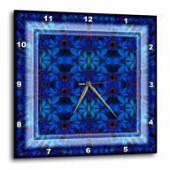 3dRose Fractals Art blue glowing psychedellic energy, Wall Clock, 15 by 15-inch