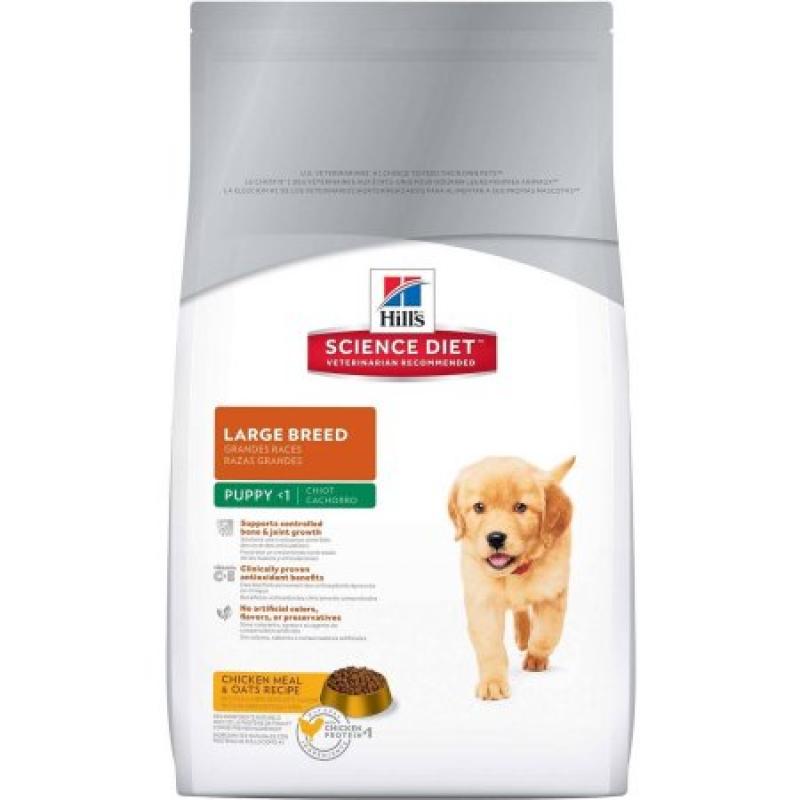 Hill&#039;s Science Diet Puppy Large Breed Chicken Meal & Oats Recipe Dry Dog Food, 15.5 lb bag