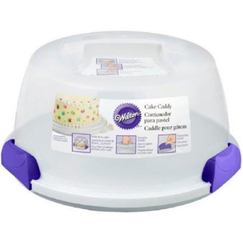 Ultimate Cake Caddy-13" Round Purple & Clear