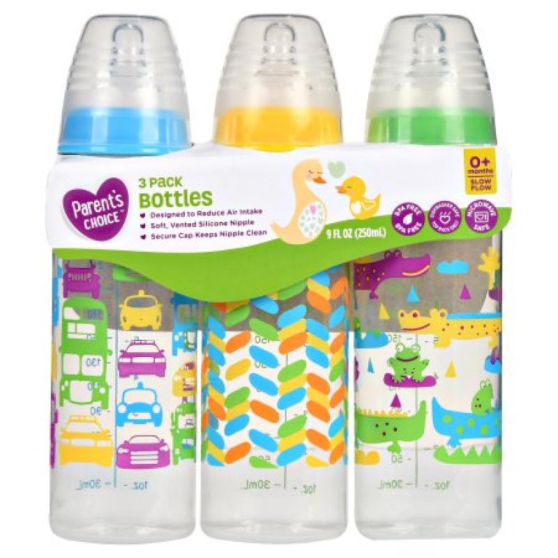 Parent&#039;s Choice Baby Bottles, 9 fl oz, 3 Count