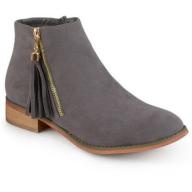 Brinley Co. Womens Side Zip Faux Suede Ankle Boots
