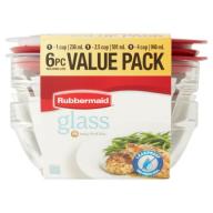 Rubbermaid 6-Piece Glass Food Storage Value Pack