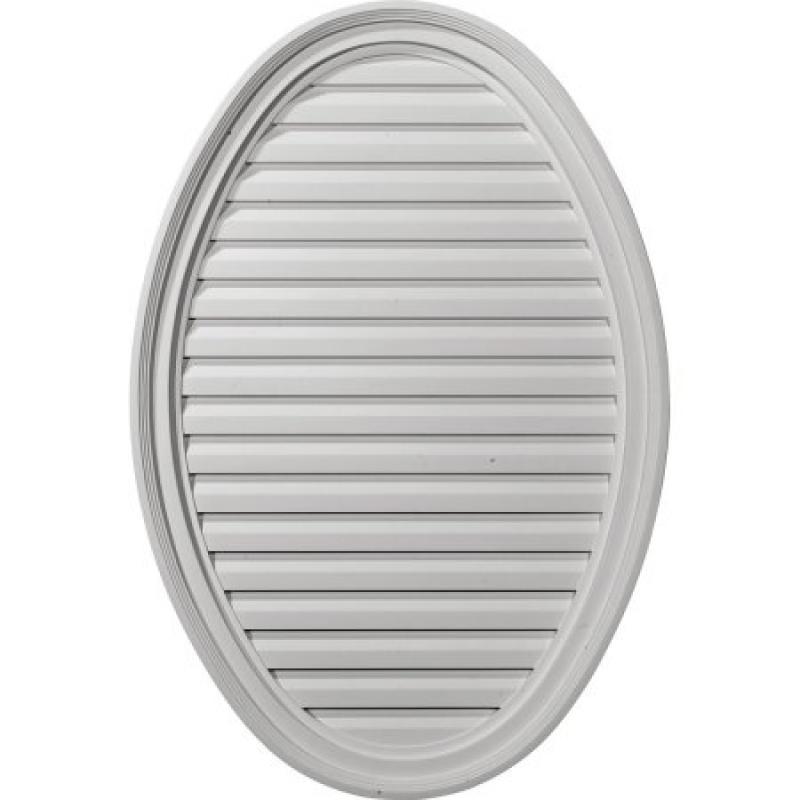 Ekena Millwork GVOV25X37F 25 inch W x 37 inch H x 2. 12 inch P,Vertical Oval Gable Vent, Functional