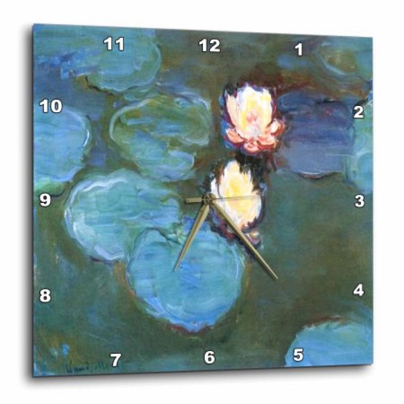 3dRose Print of Monet Painting Water Lilies Large, Wall Clock, 10 by 10-inch