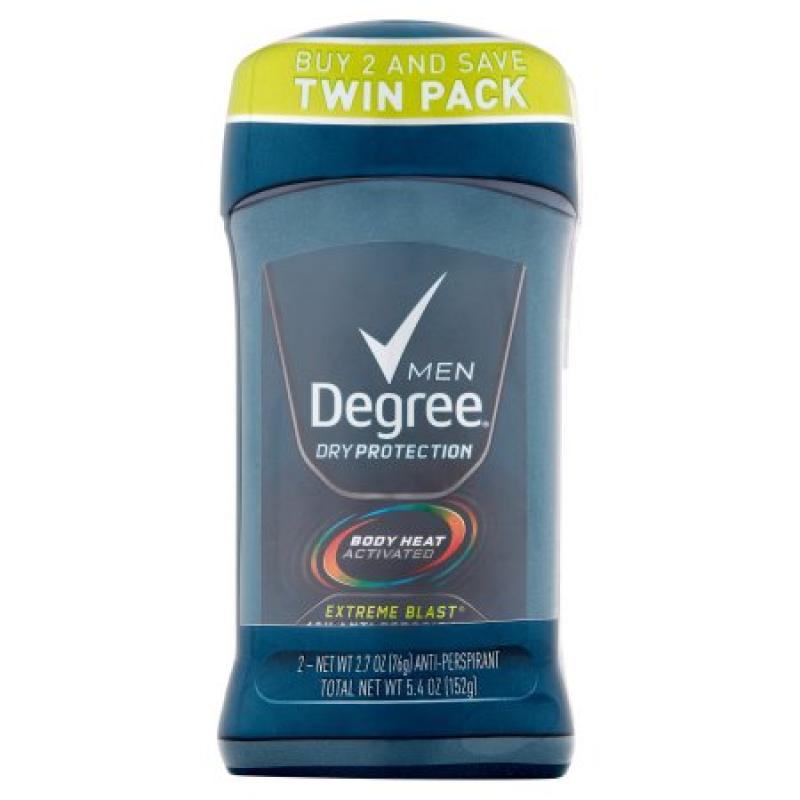 Degree Men Dry Protection Extreme Blast Antiperspirant Deodorant, 2.7 oz, 2 Pack